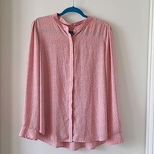 Loft Pink XL Long Sleeve Blouse